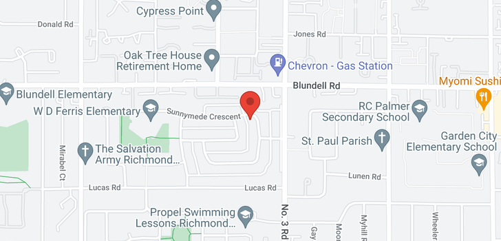 map of 7900 SUNNYMEDE CRESCENT
